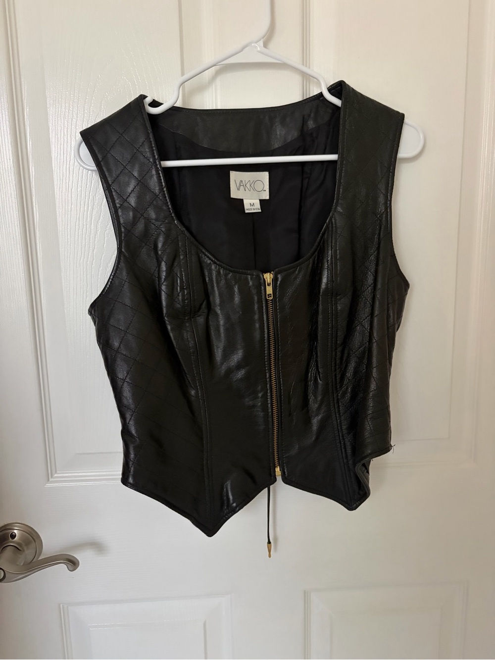 Leather corset style vest